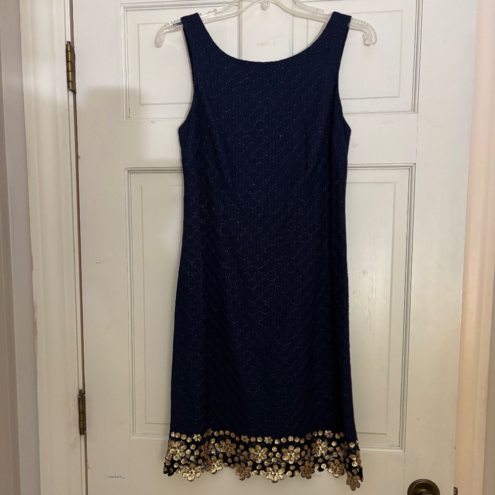 Lily Pulitzer navy cocktail dress, size 4